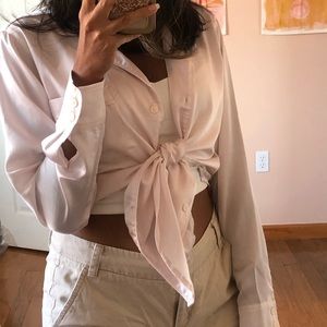 Silk Satin Button Down